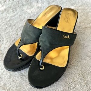 Vintage COACH FELECIA Wedge Heeled Sandals
